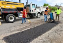 Avanza programa de bacheo en calles de la Capital